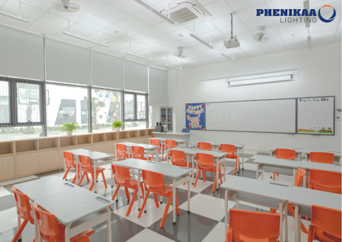 Đèn LED panel Phenikaa Lighting được sử dụng trong phòng học để tốt cho sức khỏe của học sinh