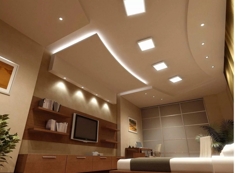 Đèn LED Downlight nổi trần DL08 24W đóng vai trò là nguồn sáng chính cho phòng khách