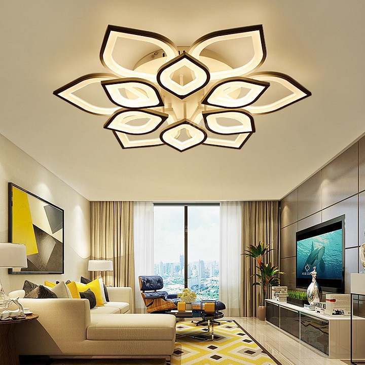 Đèn LED Downlight nổi trần hình bông hoa có tác dụng vừa chiếu sáng vừa trang trí cho phòng khách