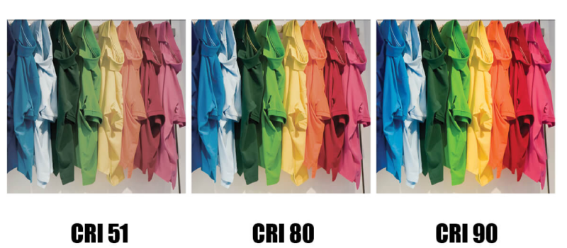So sánh sự khác nhau về màu sắc của sự vật dưới ánh sáng đèn LED có CRI khác nhau