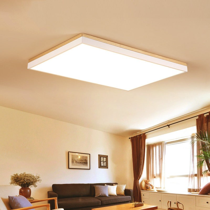 Đèn ốp trần chữ nhật đảm bảo khả năng chiếu sáng cho cả phòng khách