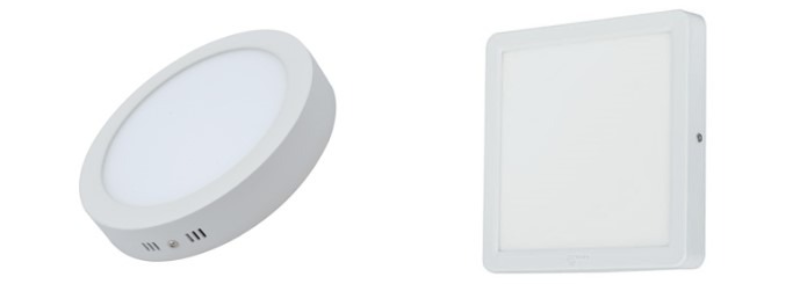 Vỏ đèn LED có 2 loại vuông hoặc tròn, phù hợp cho những không gian lắp đặt khác nhau