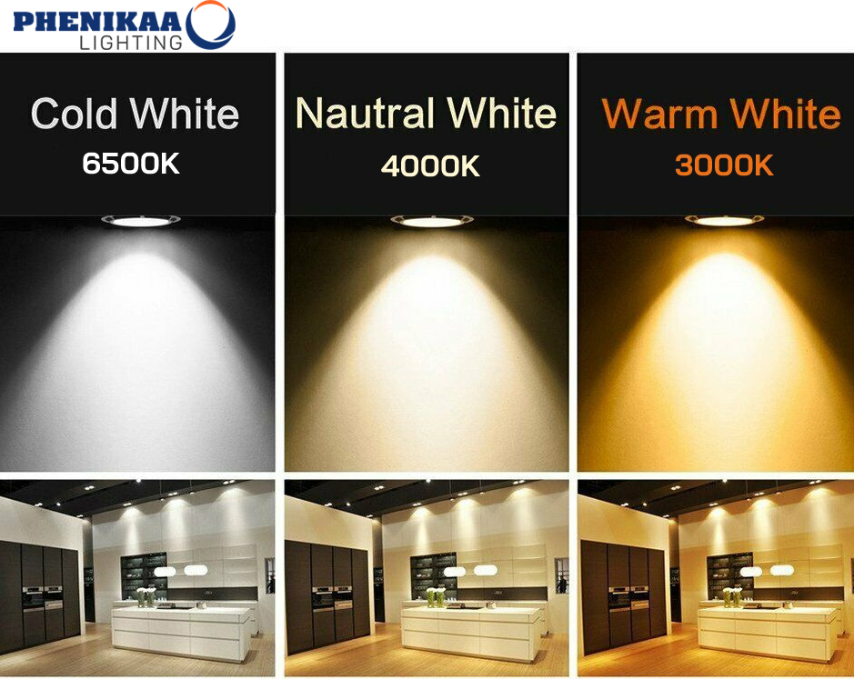 Đèn LED âm trần 3 màu 7W ánh sáng mang lại 3 trải nghiệm khác nhau cho cùng một không gian bếpv