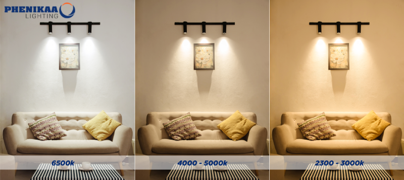 Đèn LED spotlight gắn tường tích hợp 3 màu ánh sáng phù hợp với nhiều nhu cầu sử dụng của người dùng