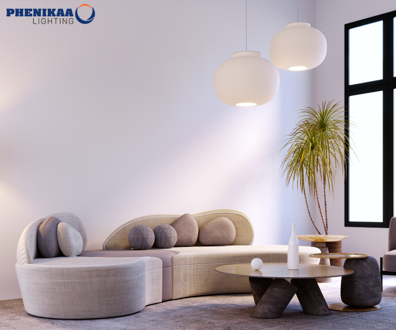 Đèn LED bulb được sử dụng trong không gian phòng khách hiện đại