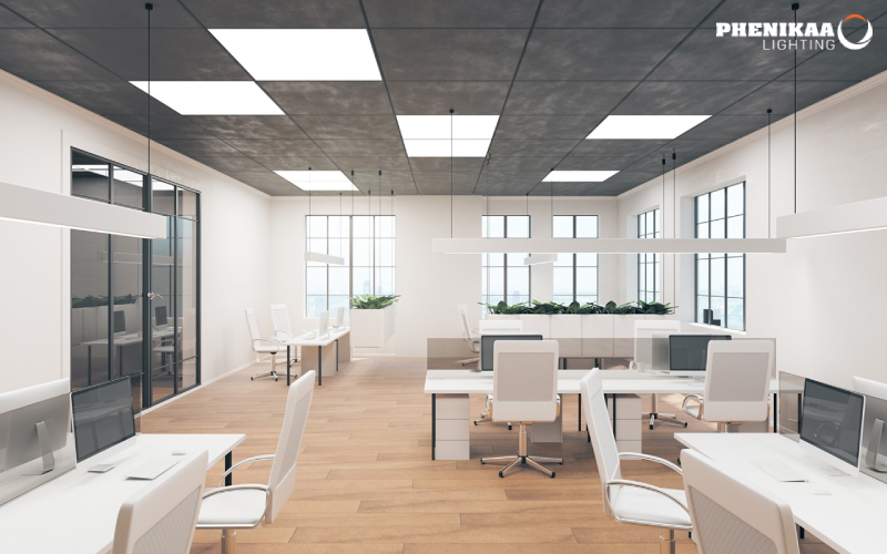 Đèn LED panel thường được lựa chọn trong các tòa nhà văn phòng vì khả năng cung cấp ánh sáng và tiết kiệm điện